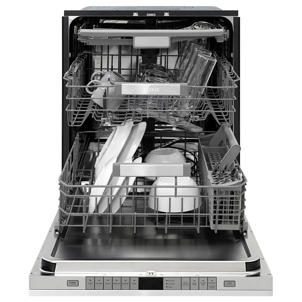 ZLINE 24-Inch Monument Series 3rd Rack Top Touch Control Dishwasher in Stainless Steel with Stainless Steel Tub, 44dBa (DWMT-304-24)