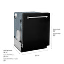 ZLINE 24-Inch Monument Series 3rd Rack Top Touch Control Dishwasher in Black Matte with Stainless Steel Tub, 45dBa (DWMT-BLM-24)