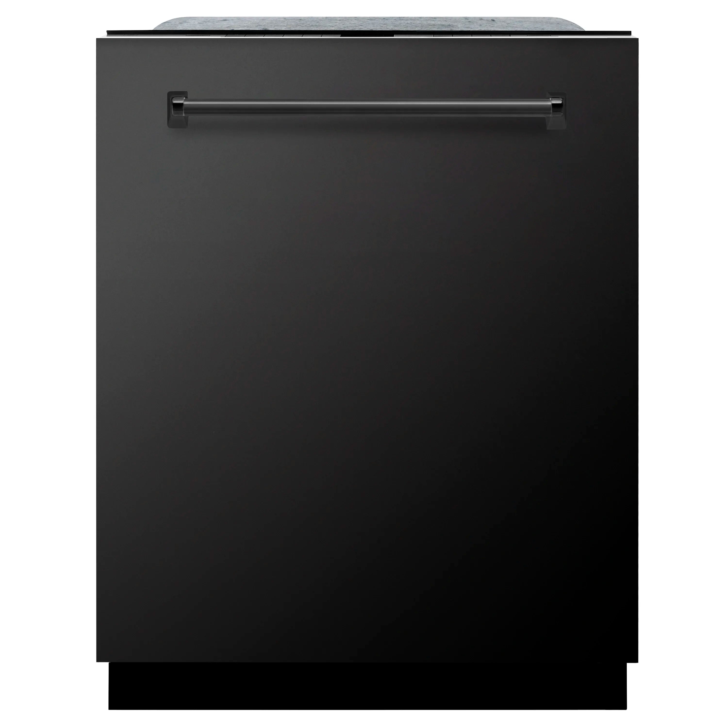 Dishwasher door in black stainless steel with top handle
