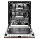 ZLINE 24-Inch Monument Series 3rd Rack Top Touch Control Dishwasher in Hand Hammered Copper with Stainless Steel Tub, 45dBa (DWMT-HH-24)