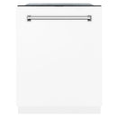 ZLINE 24-Inch Monument Series 3rd Rack Top Touch Control Dishwasher in White Matte with Stainless Steel Tub, 45dBa (DWMT-WM-24)