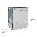 ZLINE Autograph Edition 24-Inch Monument Series 3rd Rack Top Touch Control Tall Tub Dishwasher in Custom Panel Ready with Champagne Bronze Handle (DWMTZ-24-CB)
