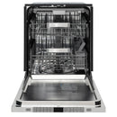 ZLINE Autograph Edition 24-Inch Monument Series 3rd Rack Top Touch Control Tall Tub Dishwasher in Custom Panel Ready with Champagne Bronze Handle (DWMTZ-24-CB)