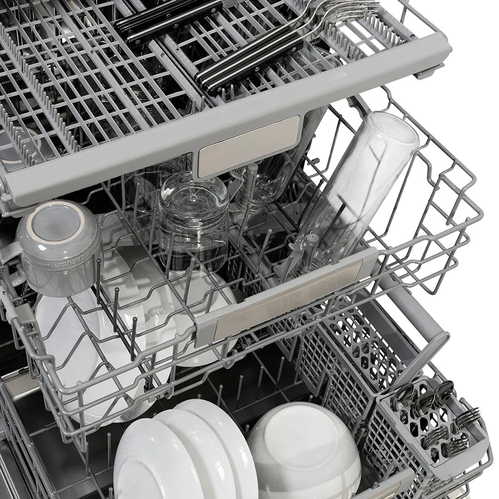 ZLINE Autograph Edition 24-Inch Monument Series 3rd Rack Top Touch Control Tall Tub Dishwasher in Custom Panel Ready with Gold Handle