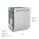 ZLINE Autograph 24-Inch Monument 3rd Rack Dishwasher with Polished Nickel Helix Handle, 45dBa (DWMTZ-30424-KPN)
