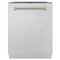 ZLINE Autograph 24-Inch Monument 3rd Rack Dishwasher with Polished Gold Helix Handle, 45dBa (DWMTZ-30424-KG)