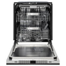 ZLINE Autograph Edition 24-Inch 3rd Rack Top Touch Control  Dishwasher in Black Stainless Steel with Champagne Bronze Handle, 45 dBa (DWMTZ-BS-24-CB)