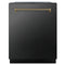 ZLINE Autograph 24-Inch Monument Dishwasher in Black Stainless Steel with Champagne Bronze Helix Handle, 45dBa (DWMTZ-BS-24-KCB)