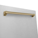 ZLINE Autograph Edition 24-Inch 3rd Rack Top Touch Control  Dishwasher in Satin Stainless Steel, Champagne Bronze Handle, 45 dBa (DWMTZ-SN-24-CB)