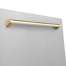 ZLINE Autograph Edition 24-Inch 3rd Rack Top Touch Control  Dishwasher in Satin Stainless Steel with Gold Handle, 45 dBa (DWMTZ-SN-24-G)