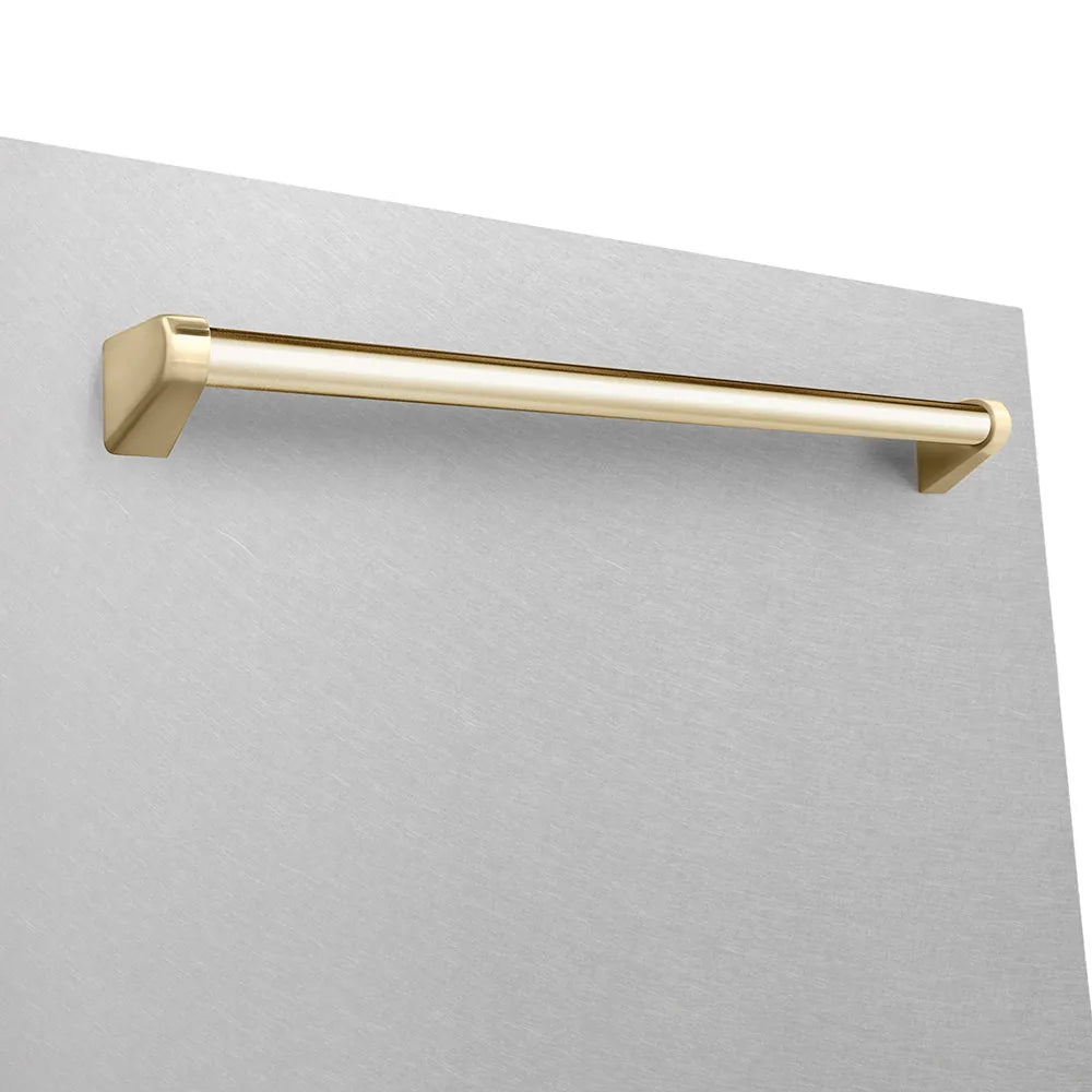 ZLINE Autograph Edition 24-Inch 3rd Rack Top Touch Control  Dishwasher in Satin Stainless Steel with Gold Handle, 44 dBa