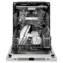 ZLINE Autograph Edition 24-Inch 3rd Rack Top Touch Control  Dishwasher in Satin Stainless Steel with Gold Handle, 45 dBa (DWMTZ-SN-24-G)