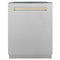 ZLINE Autograph Edition 24-Inch 3rd Rack Top Touch Control  Dishwasher in Satin Stainless Steel with Gold Handle, 45 dBa (DWMTZ-SN-24-G)