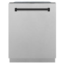ZLINE Autograph Edition 24-Inch 3rd Rack Top Control Tall Tub Dishwasher in Satin Stainless Steel with Matte Black Handle, 45 dBa (DWMTZ-SN-24-MB)