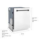 ZLINE Autograph Edition 24-Inch 3rd Rack Top Control Tall Tub Dishwasher in White Matte with Matte Black Handle, 45 dBa (DWMTZ-WM-24-MB)