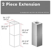 ZLINE 2-Piece 36-Inch Chimney Extensions for Island Mount Outdoor Grill Hood in Stainless Steel (2PEXT-GOi36)