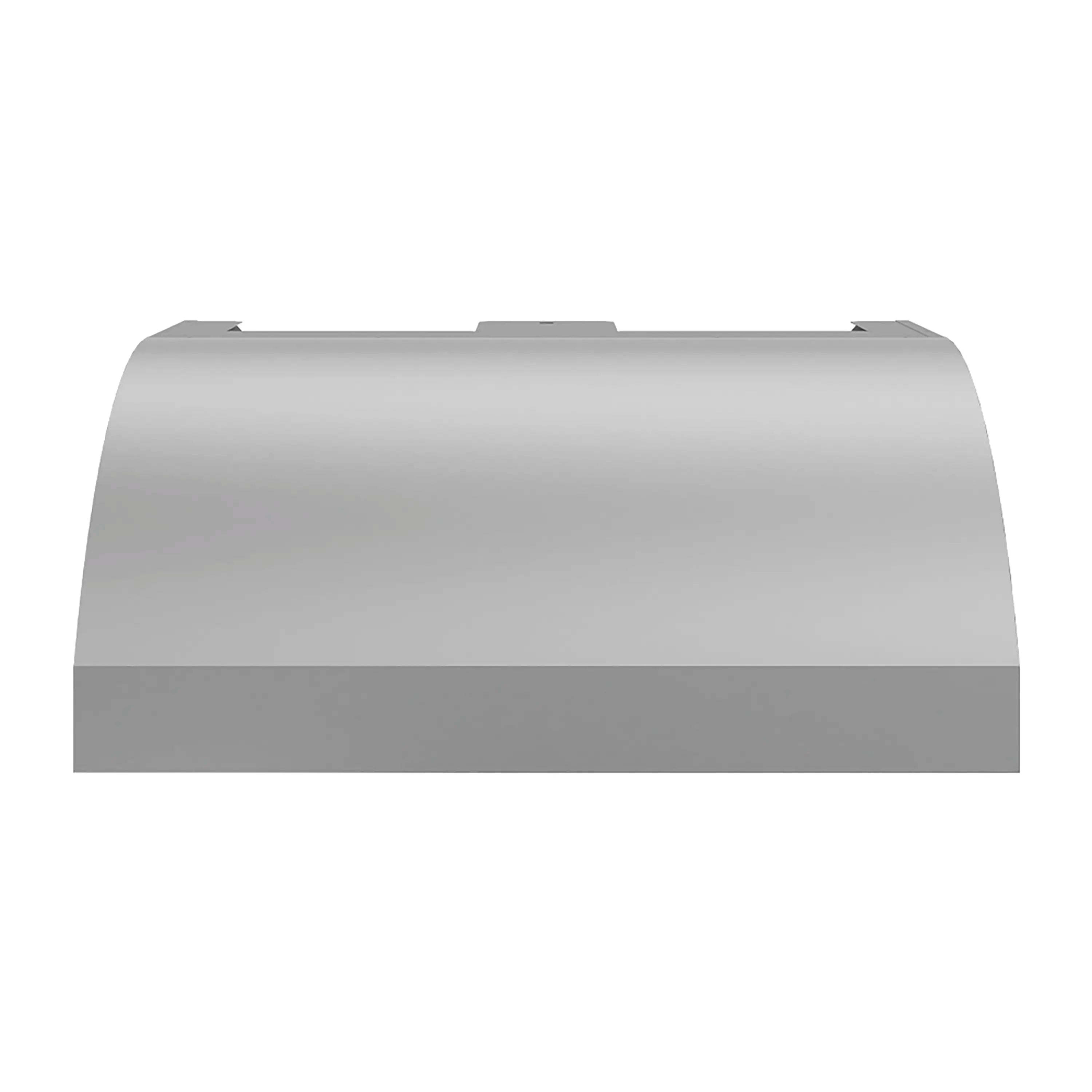 Outdoor grill hood end-cap profile with smooth brushed stainless finish