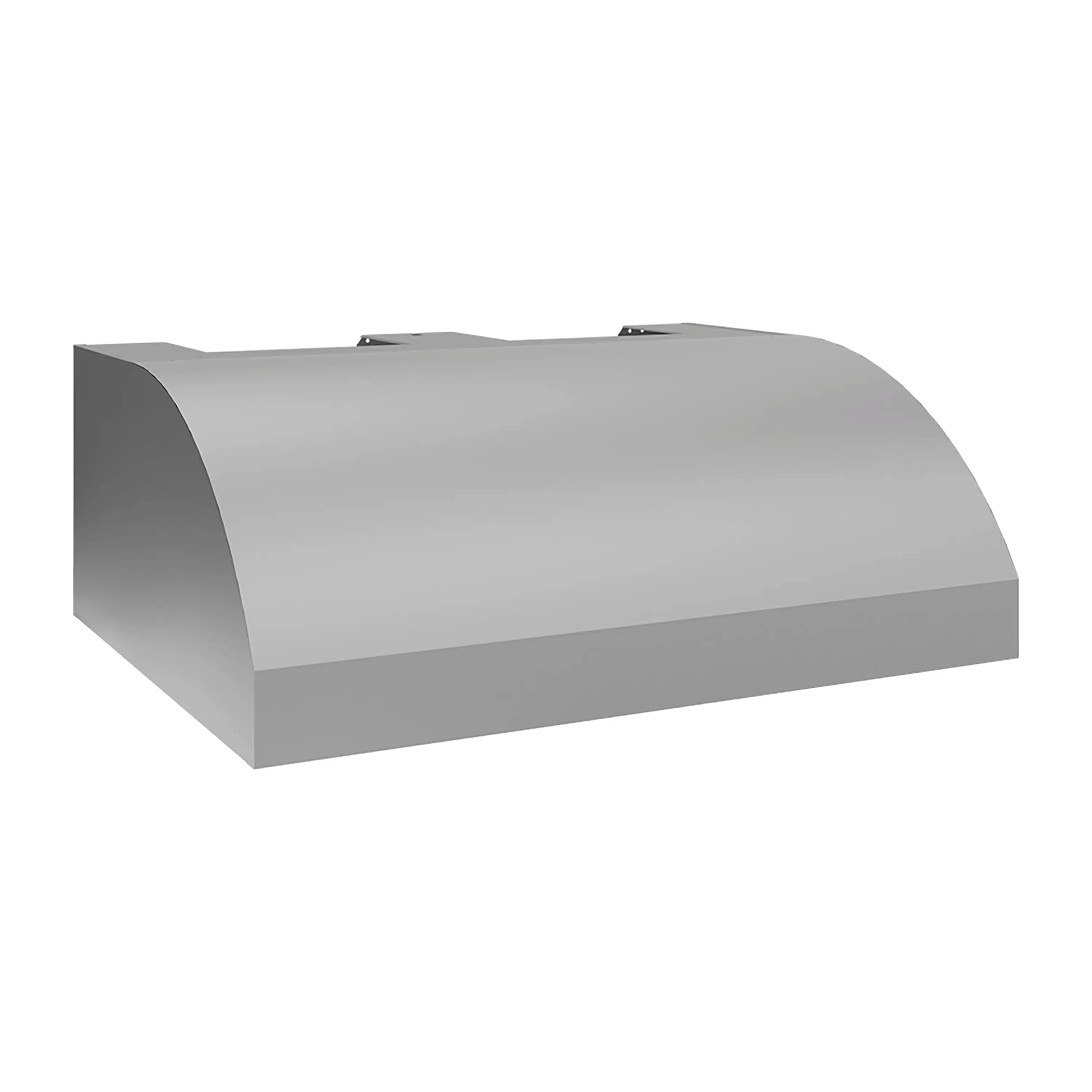 Outdoor grill hood, stainless steel canopy with angled sides and flat top