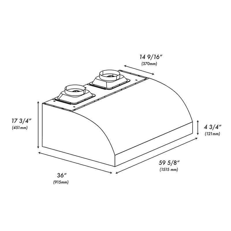ZLINE 60-Inch Under Cabinet Outdoor Grill Hood (GOU2-60)