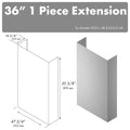 ZLINE 36-Inch Chimney Extension for 48-Inch Under Cabinet Outdoor Grill Hood (1PEXT-GOU48-36)