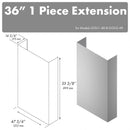 ZLINE 36-Inch Chimney Extension for 48-Inch Under Cabinet Outdoor Grill Hood (1PEXT-GOU48-36)