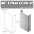 ZLINE 36-Inch Chimney Extension for 72-Inch Under Cabinet Outdoor Grill Hood (1PEXT-GOU72-36)