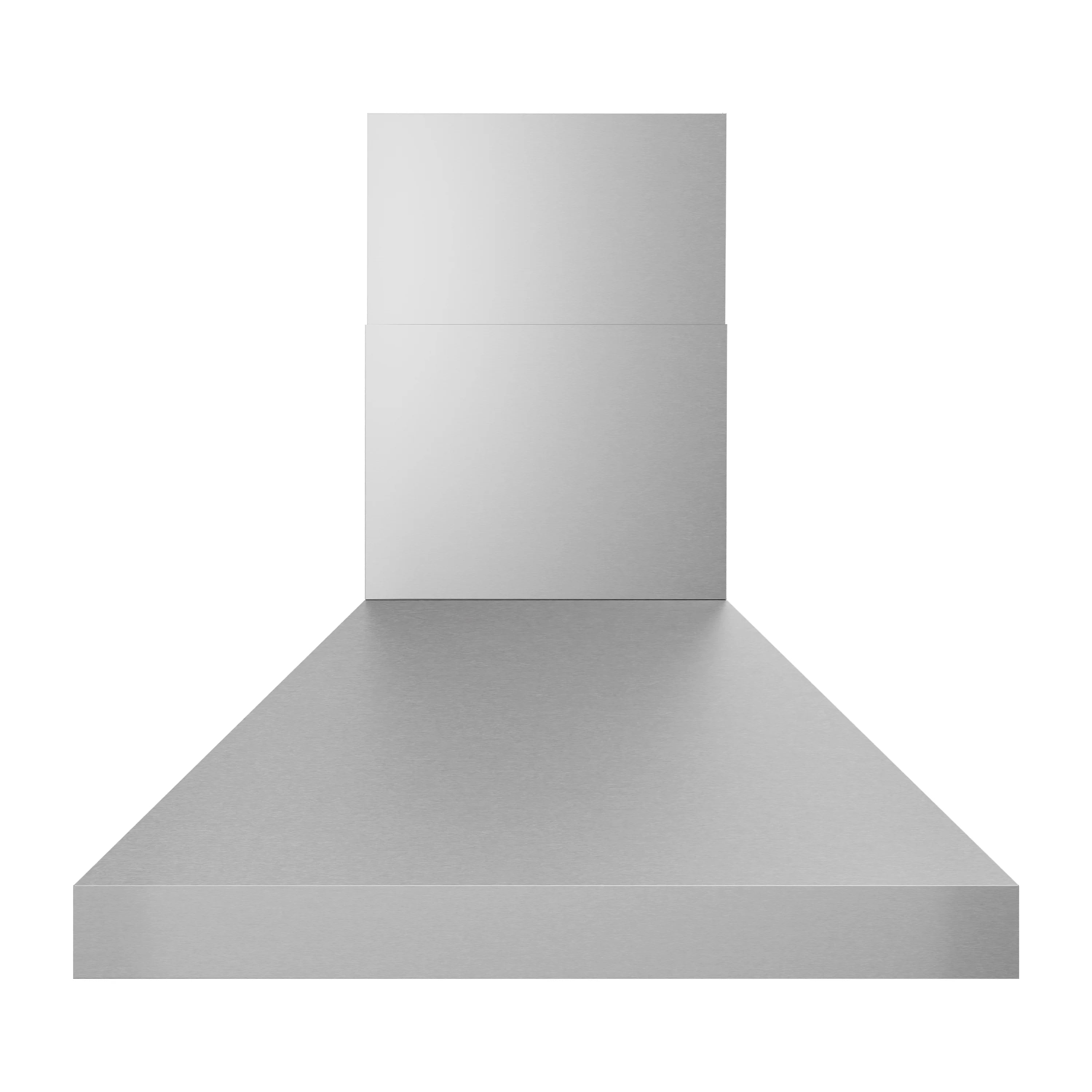 Stainless outdoor grill hood canopy with flared chimney body and open bottom