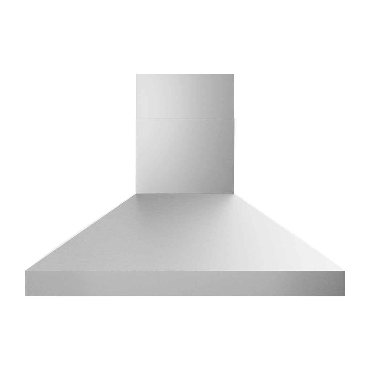 Stainless wall mount outdoor grill hood with rectangular canopy and chimney extension