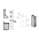 ZLINE 2-Piece 36-Inch Chimney Extensions for Wall Mount Outdoor Grill Hood in Stainless Steel (2PEXT-GOW36)