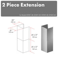 ZLINE 2-Piece 36-Inch Chimney Extensions for Wall Mount Outdoor Grill Hood (2PEXT-GOW36)