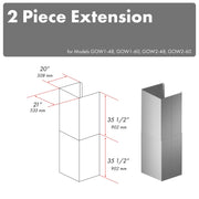 ZLINE 2-Piece 36-Inch Chimney Extensions for Wall Mount Outdoor Grill Hood in Stainless Steel (2PEXT-GOW36)