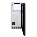 ZLINE Autograph Edition 15-Inch Touchstone Clear Cube Ice Maker with Drain Pump and Panel Ready Door with Matte Black Handle (ICCDPZ-15-MB)