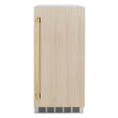 ZLINE Autograph Edition 15-Inch Touchstone Gourmet Ice Maker with Drain Pump and Panel Ready Door with Gold Handle (IGMDPZ-15-G)