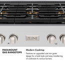 ZLINE 36-Inch Paramount Gas Rangetop with 6 Burner DuoPro™ Cooktop in Stainless Steel (PSRT36)
