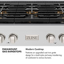ZLINE Autograph Edition 30-Inch Paramount Gas Rangetop with 4 Burner DuoPro™ Cooktop in Stainless Steel and Polished Gold Accents (PSRTZ-30-G)