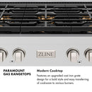 ZLINE Autograph Edition 36-Inch Paramount Gas Rangetop with 6 Burner DuoPro™ Cooktop in Stainless Steel and Polished Gold Accents (PSRTZ-36-G)