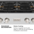 ZLINE Autograph Edition 48-Inch Paramount Gas Rangetop with 8 Burner DuoPro™ Cooktop in Stainless Steel and Polished Gold Accents (PSRTZ-48-G)