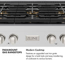 ZLINE Autograph Edition 48-Inch Paramount Gas Rangetop with 8 Burner DuoPro™ Cooktop in Black Stainless Steel and Champagne Bronze Accents (PSRTBZ-48-CB)