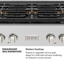 ZLINE 48-Inch Paramount Gas Rangetop with 8 Burner DuoPro™ Cooktop in Black Stainless Steel (PSRTB-48)