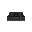 ZLINE 30-Inch Paramount Gas Rangetop with 4 Burner DuoPro™ Cooktop in Black Stainless Steel (PSRTB-30)