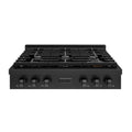 ZLINE Paramount 36-Inch Gas Rangetop with 6 Burners and Porcelain Cooktop in Black Stainless Steel (SRTB-36)
