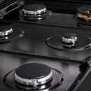 ZLINE Paramount 36-Inch Gas Rangetop with 6 Burners and Porcelain Cooktop in Black Stainless Steel (SRTB-36)