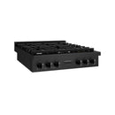 ZLINE Paramount 36-Inch Gas Rangetop with 6 Burners and Porcelain Cooktop in Black Stainless Steel (SRTB-36)