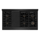 ZLINE Autograph Edition 48-Inch Paramount Gas Rangetop with 8 Burners and Porcelain Cooktop in Black Stainless Steel with Champagne Bronze Accents (SRTBZ-48-CB)