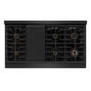 ZLINE Autograph Edition 48-Inch Paramount Gas Rangetop with 8 Burners and Porcelain Cooktop in Black Stainless Steel with Polished Gold Accents (SRTBZ-48-G)