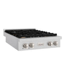 ZLINE Paramount 30-Inch Gas Rangetop with 4 Brass Burners and Porcelain Cooktop in Satin Stainless Steel (SRTS-BR-30)