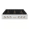 ZLINE Paramount 36-Inch Gas Rangetop with 6 Brass Burners and Porcelain Cooktop in DuraSnow Stainless Steel (SRTS-BR-36)