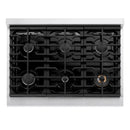 ZLINE Paramount 36-Inch Gas Rangetop with 6 Burners and Porcelain Cooktop in Satin Stainless Steel (SRTS-36)
