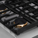 ZLINE Autograph Edition 30-Inch Paramount Gas Rangetop with 4 Burners and Porcelain Cooktop in Satin Stainless Steel with Matte Black Accents (SRTSZ-30-MB)