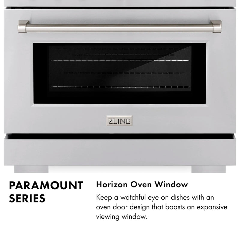 ZLINE Autograph Edition 36-Inch 5.2 cu. ft. Paramount Dual Fuel Range with 6 Burner DuoPro™ Cooktop and Electric Convection Oven with White Matte Door and Polished Gold Accents (PSDRZ-WM-36-G)